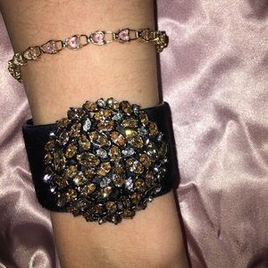 HENRI BENDEL Pony Hair Crystal Cuff Bracelet